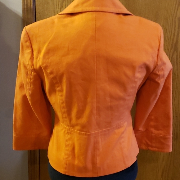 Ideology orange floral button denim weight blazer - Picture 4 of 8